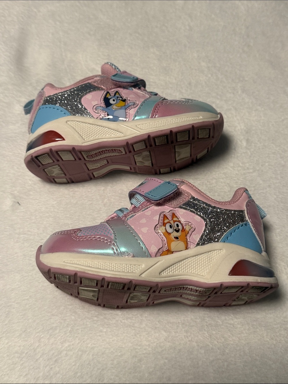 Kids Pink and Blue Character Light-Up Sneakers